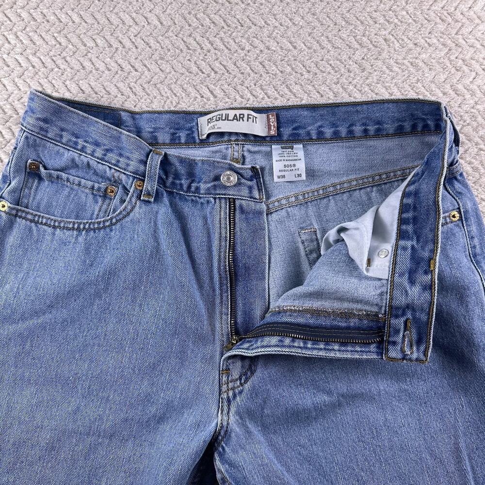Vintage Levis Jeans Mens 36x30 Blue 505 Denim Pants Regular Straight Y2K - Picture 3 of 14